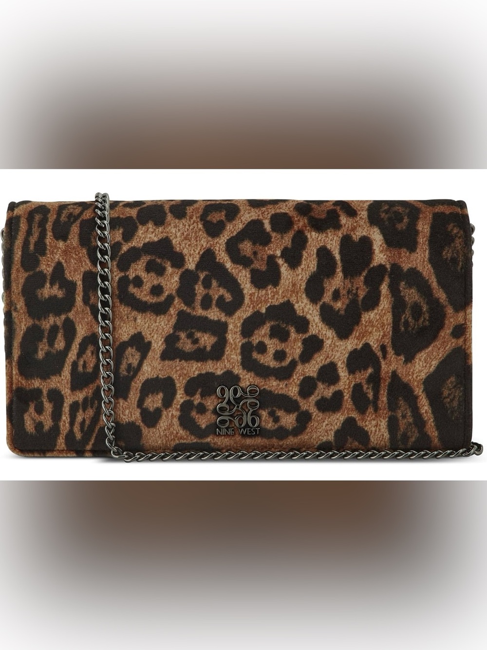 NINE WEST Leopard CRAMER PHONE CASE CROSSBODY HANDBAG New